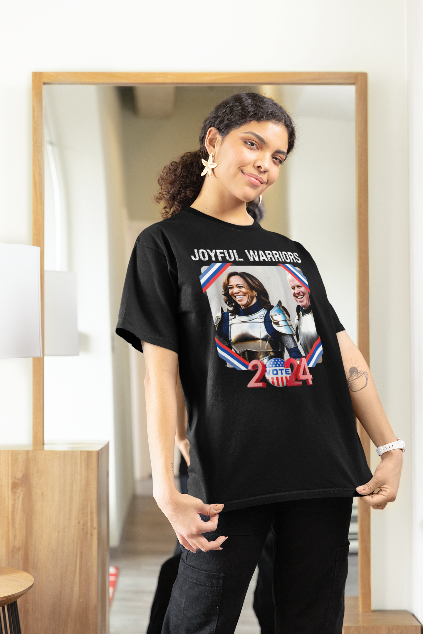 Harris Walz 2024,Tim Walz, Kamala Harris,Joyful Warriors T-Shirt