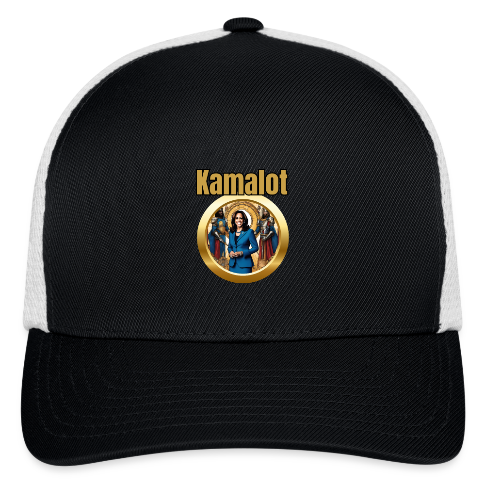 Kamelot 2024 Ridin With Kamal Harris For President Flexfit Fitted Baseball Cap - black/white