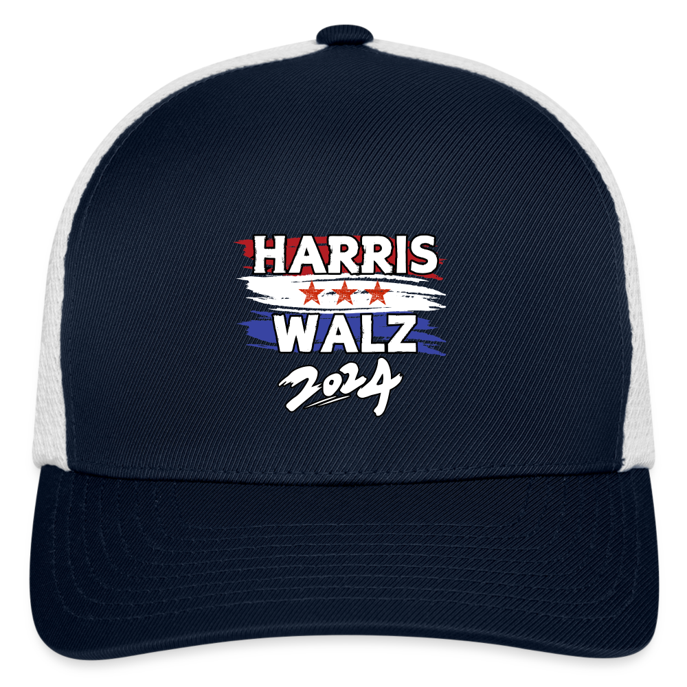 Kamala Harris and Tim Walz, Your vote matters 2024 Flexfit Fitted Baseball Cap - navy/white