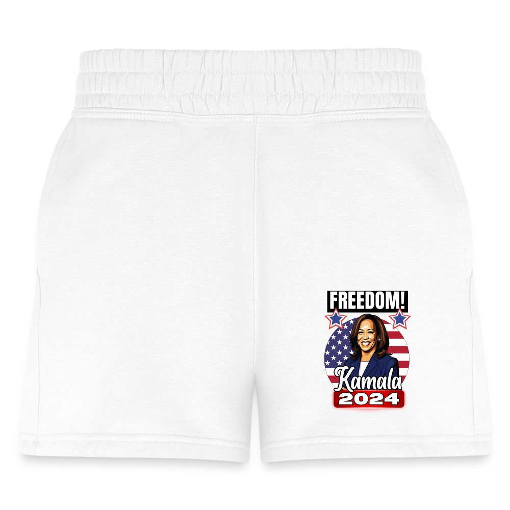 Freedom with Kamala Harris 2024. Women's Jogger Short - white