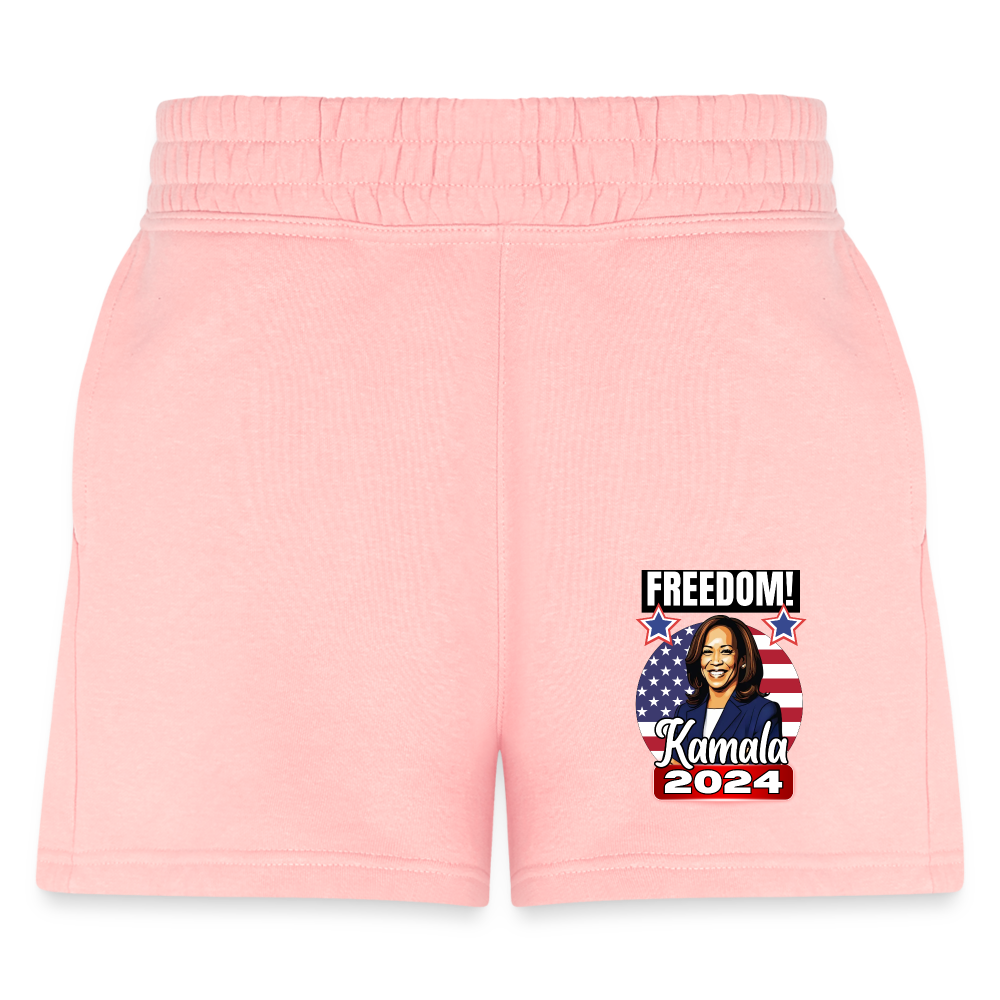 Freedom with Kamala Harris 2024. Women's Jogger Short - light pink