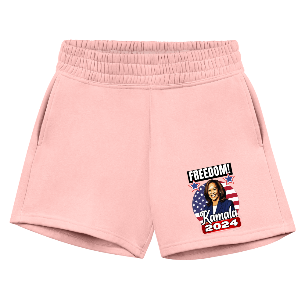 Freedom with Kamala Harris 2024. Women's Jogger Short - light pink