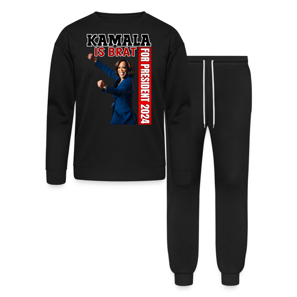 Kamala is brat, for president 2024, Bella + Canvas Unisex Lounge Wear Set - black