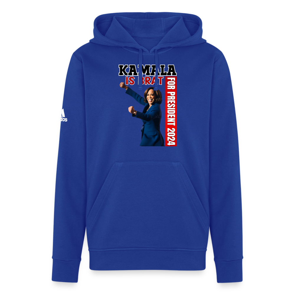 Kamala is brat, for president 2024, Adidas Unisex Fleece Hoodie - royal blue