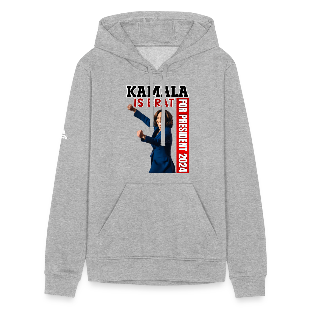 Kamala is brat, for president 2024, Adidas Unisex Fleece Hoodie - heather gray