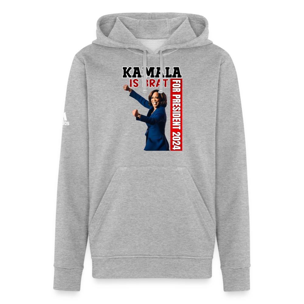 Kamala is brat, for president 2024, Adidas Unisex Fleece Hoodie - heather gray