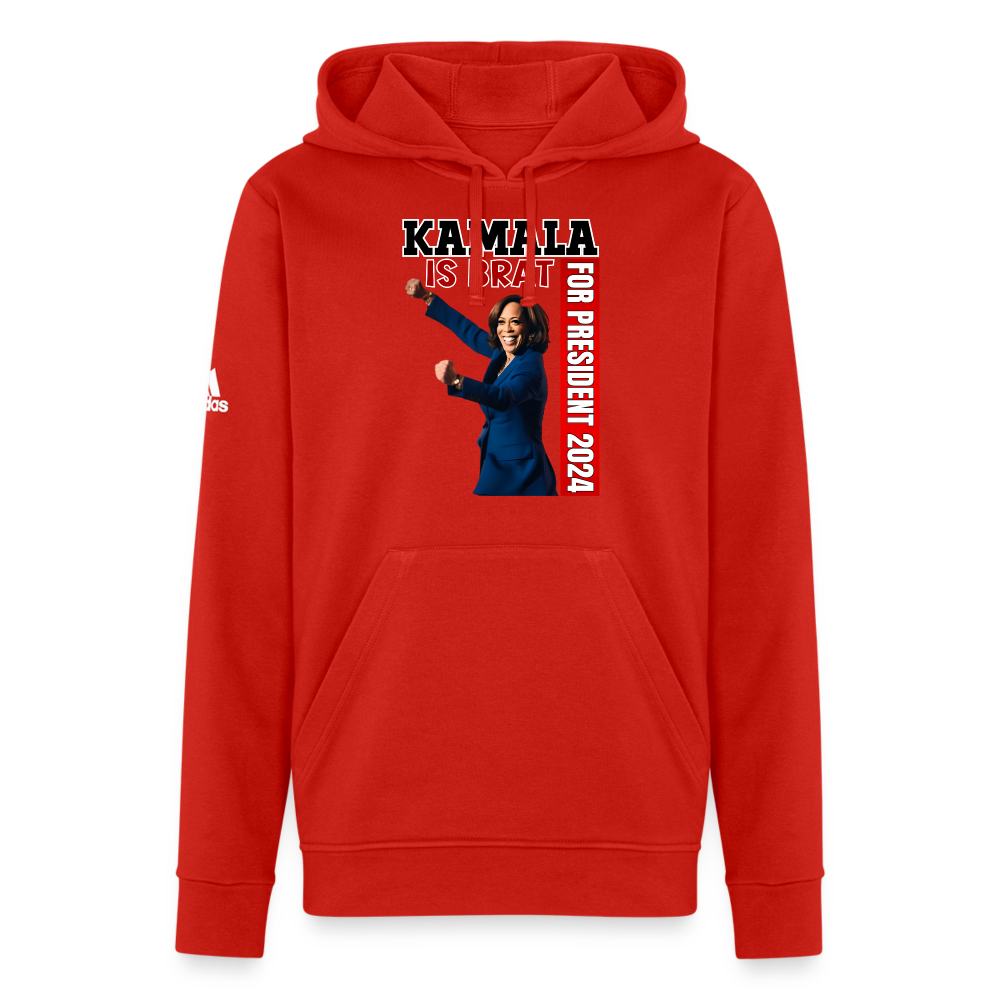Kamala is brat, for president 2024, Adidas Unisex Fleece Hoodie - red
