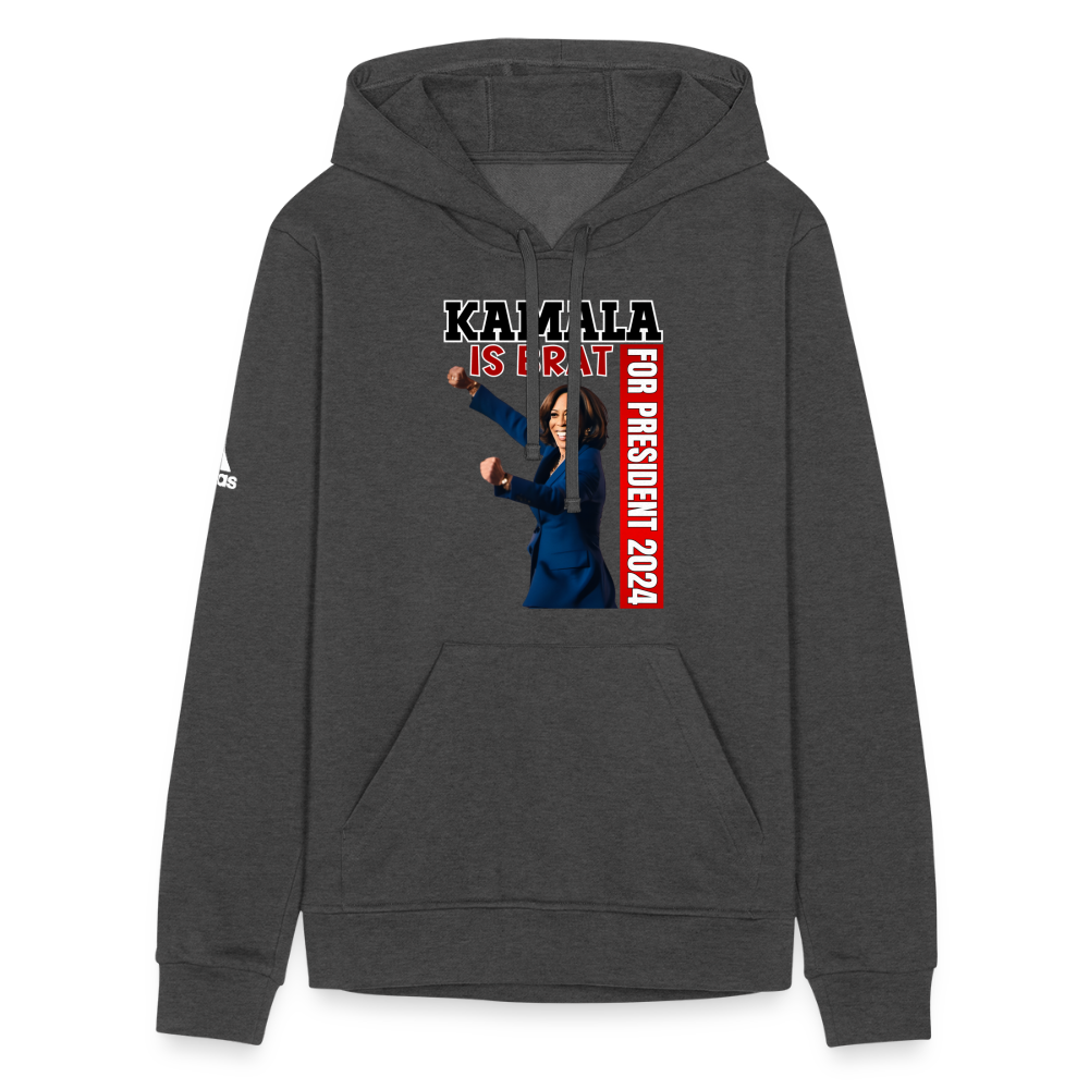 Kamala is brat, for president 2024, Adidas Unisex Fleece Hoodie - charcoal grey