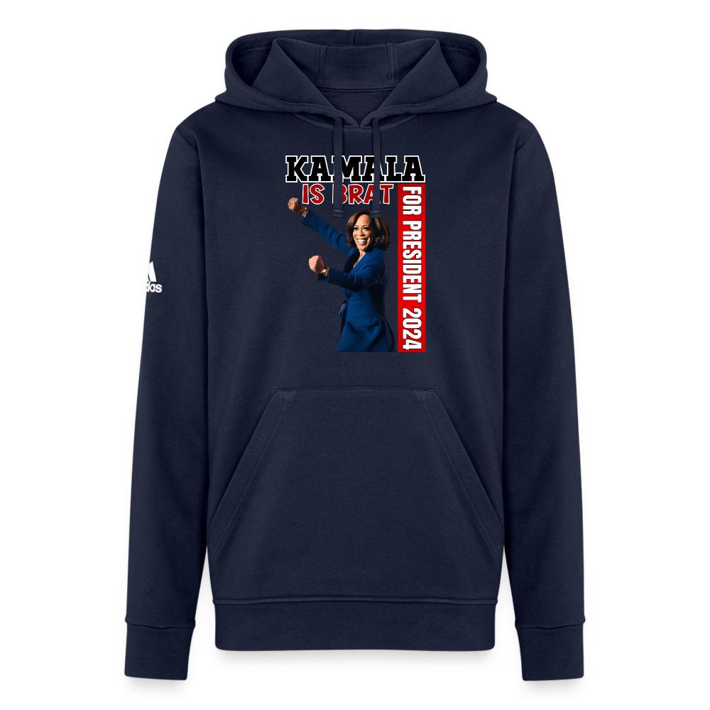 Kamala is brat, for president 2024, Adidas Unisex Fleece Hoodie - french navy