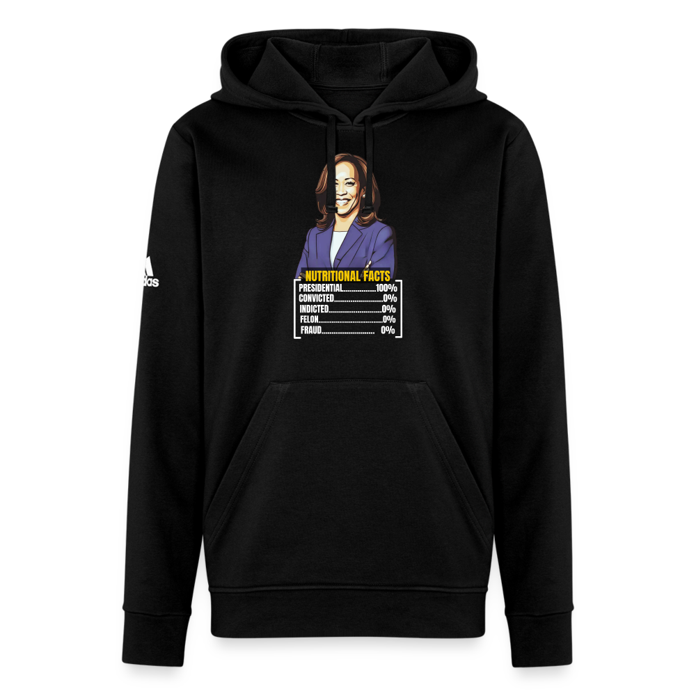 Kamala Harris 2024 presidential nutrition facts, Adidas Unisex Fleece Hoodie - black