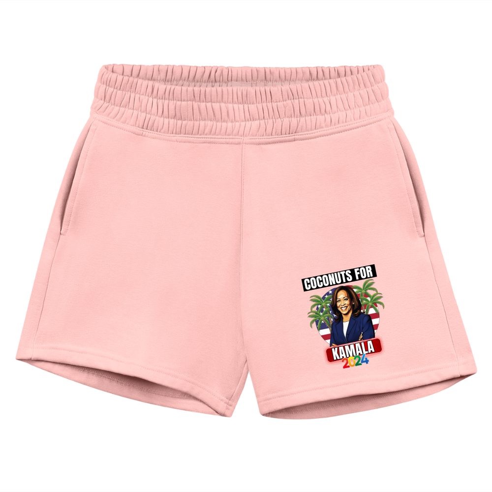 Kamala Harris for President You Think You Just Fell Out Of A Coconut Tree 2024, Women's Jogger Short - light pink