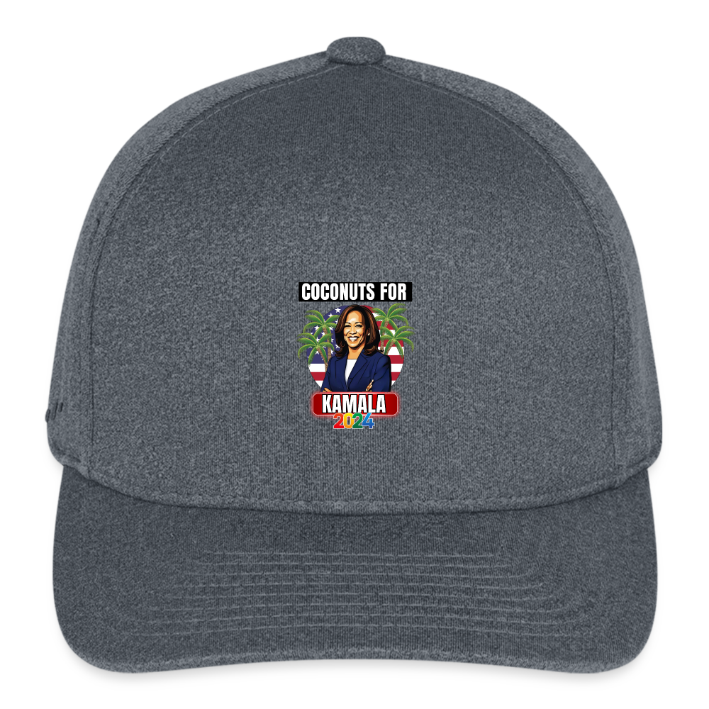Kamala Harris for President You Think You Just Fell Out Of A Coconut Tree 2024, Flexfit Fitted Melange Baseball Cap - dark heather gray