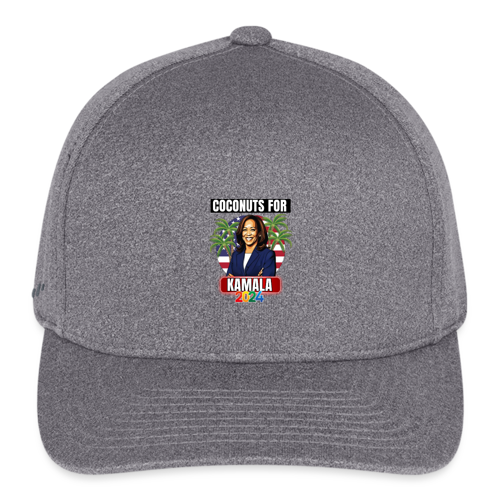 Kamala Harris for President You Think You Just Fell Out Of A Coconut Tree 2024, Flexfit Fitted Melange Baseball Cap - light heather gray