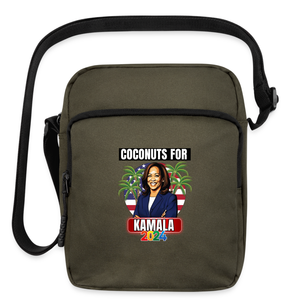 Kamala Harris for President You Think You Just Fell Out Of A Coconut Tree 2024, Upright Crossbody Bag - olive