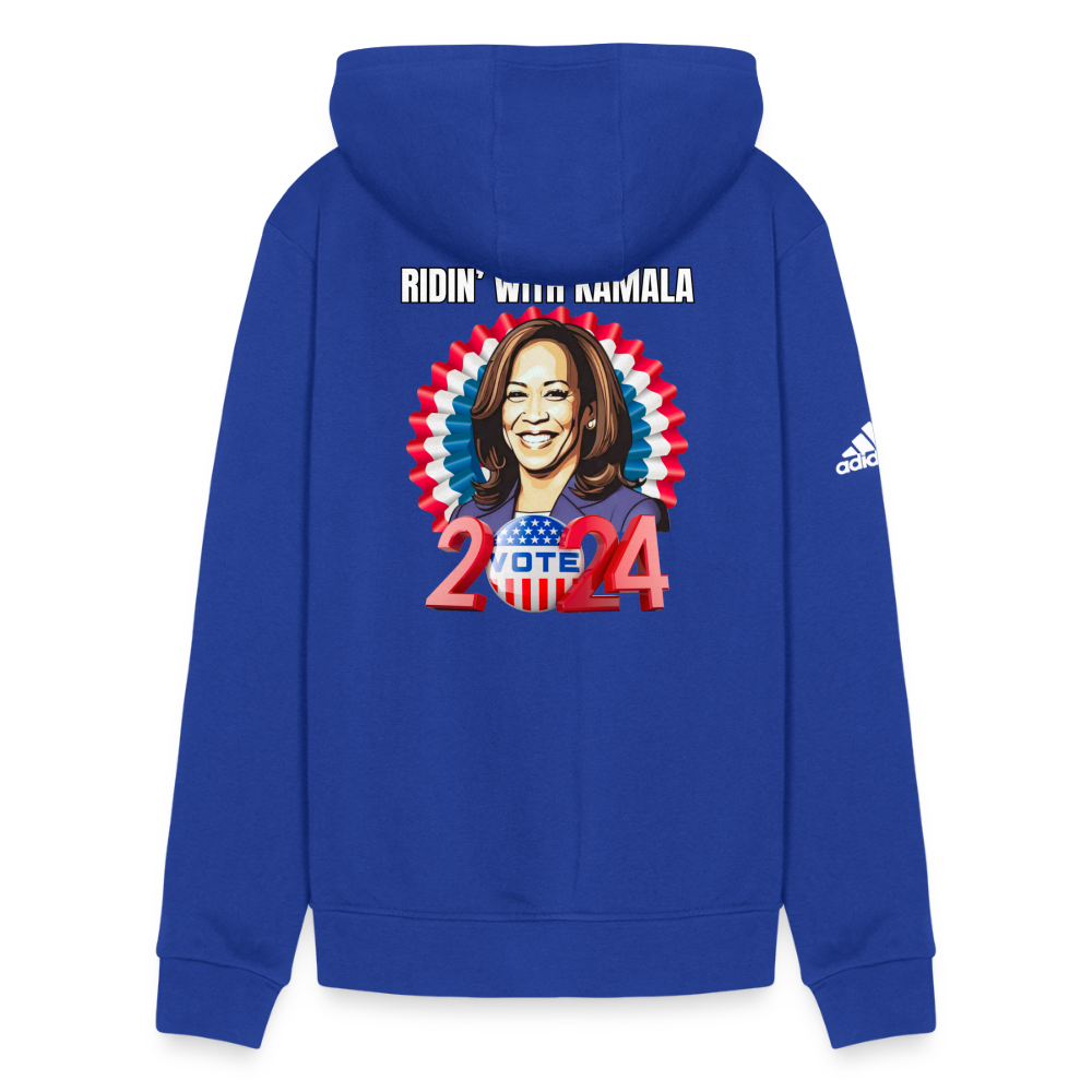 Ridin with Kamala harris for president 2024, Adidas Unisex Fleece Hoodie - royal blue