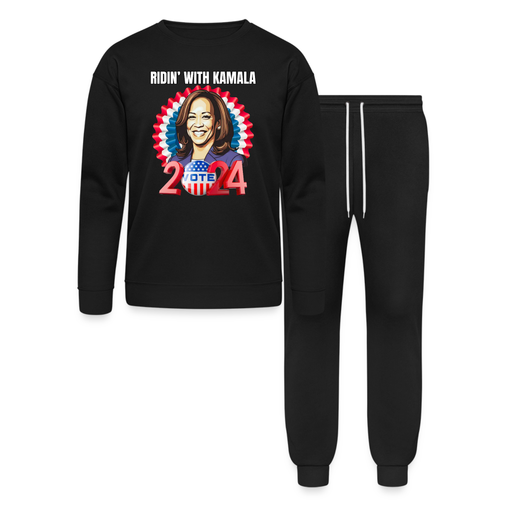 Ridin with Kamala harris for president 2024, Bella + Canvas Unisex Lounge Wear Set - black