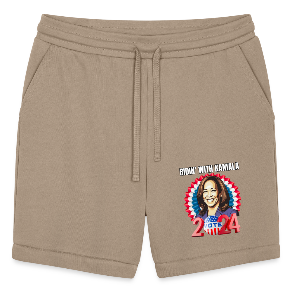 Ridin with Kamala harris for president 2024, Bella + Canvas Unisex Short - tan