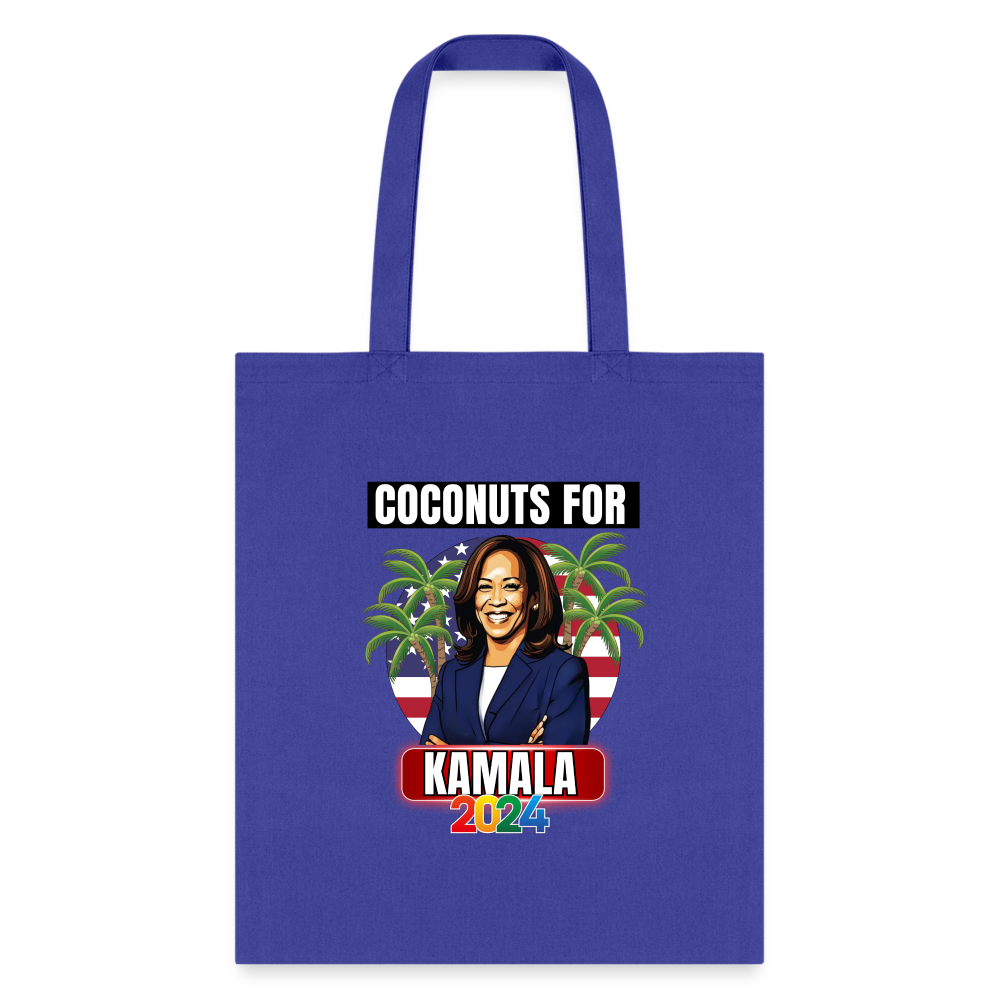 Kamala Harris for President You Think You Just Fell Out Of A Coconut Tree 2024, Tote Bag - royal blue