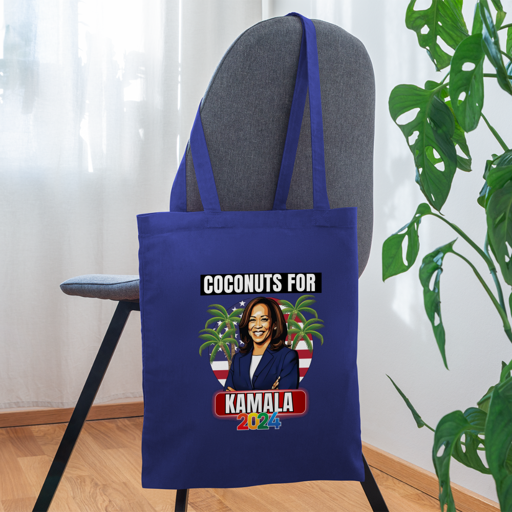 Kamala Harris for President You Think You Just Fell Out Of A Coconut Tree 2024, Tote Bag - royal blue