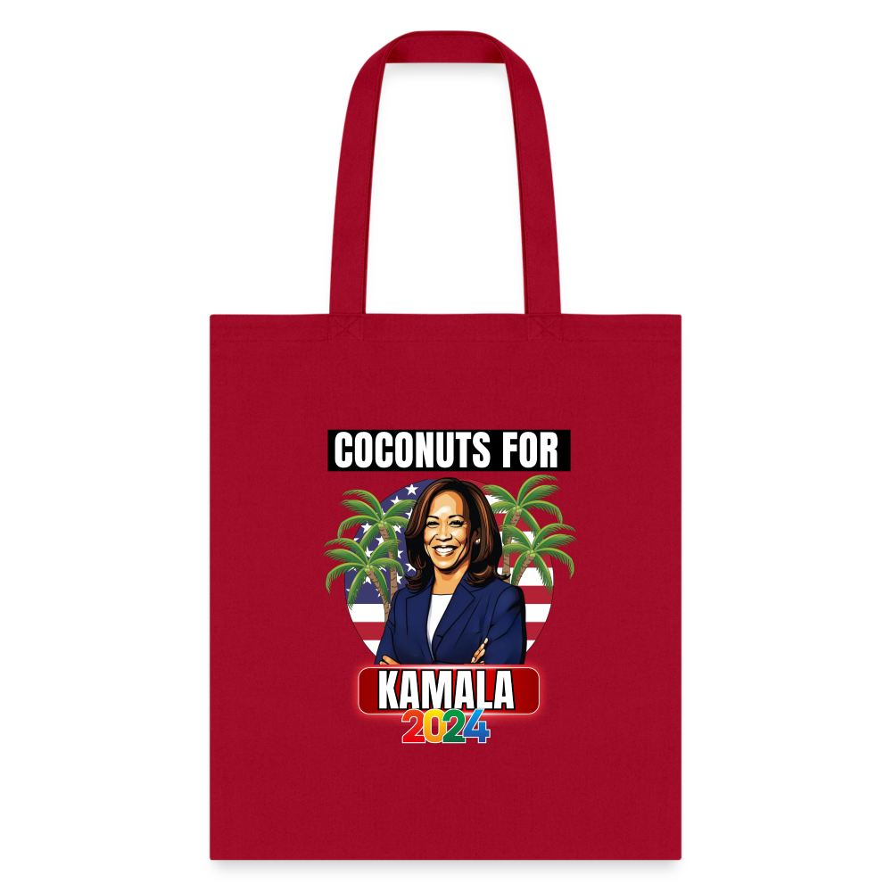 Kamala Harris for President You Think You Just Fell Out Of A Coconut Tree 2024, Tote Bag - red