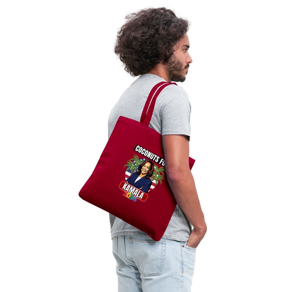 Kamala Harris for President You Think You Just Fell Out Of A Coconut Tree 2024, Tote Bag - red