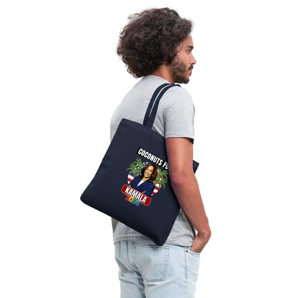 Kamala Harris for President You Think You Just Fell Out Of A Coconut Tree 2024, Tote Bag - navy