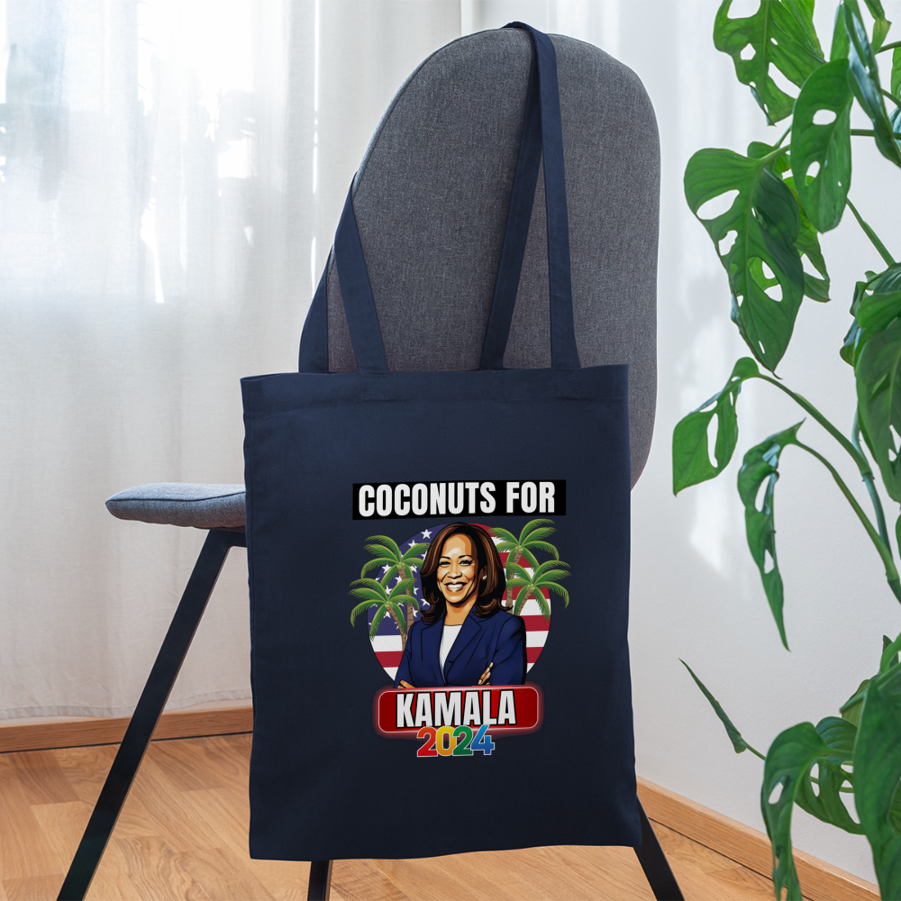 Kamala Harris for President You Think You Just Fell Out Of A Coconut Tree 2024, Tote Bag - navy