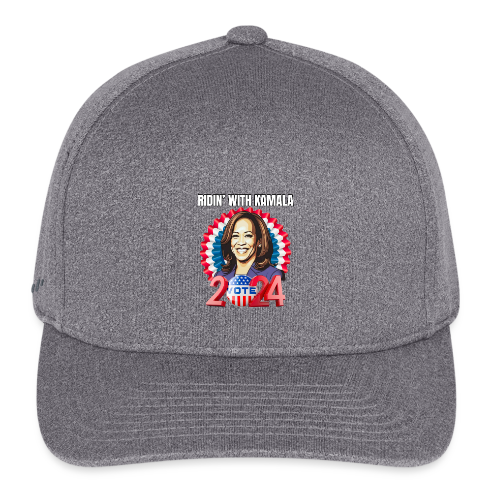 Ridin with Kamala harris for president 2024, Flexfit Fitted Melange Baseball Cap - light heather gray