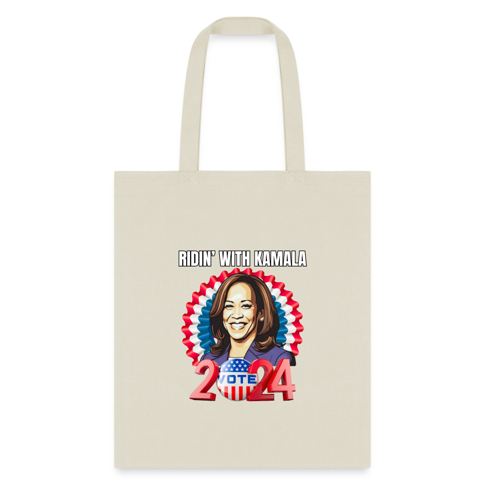 Ridin with Kamala harris for president 2024, Tote Bag - natural