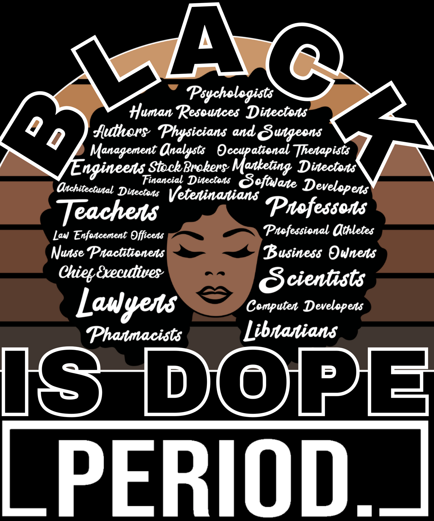 Black's Dope Graphic Women Tee, Proud To Be Black Design Zip Hoodie