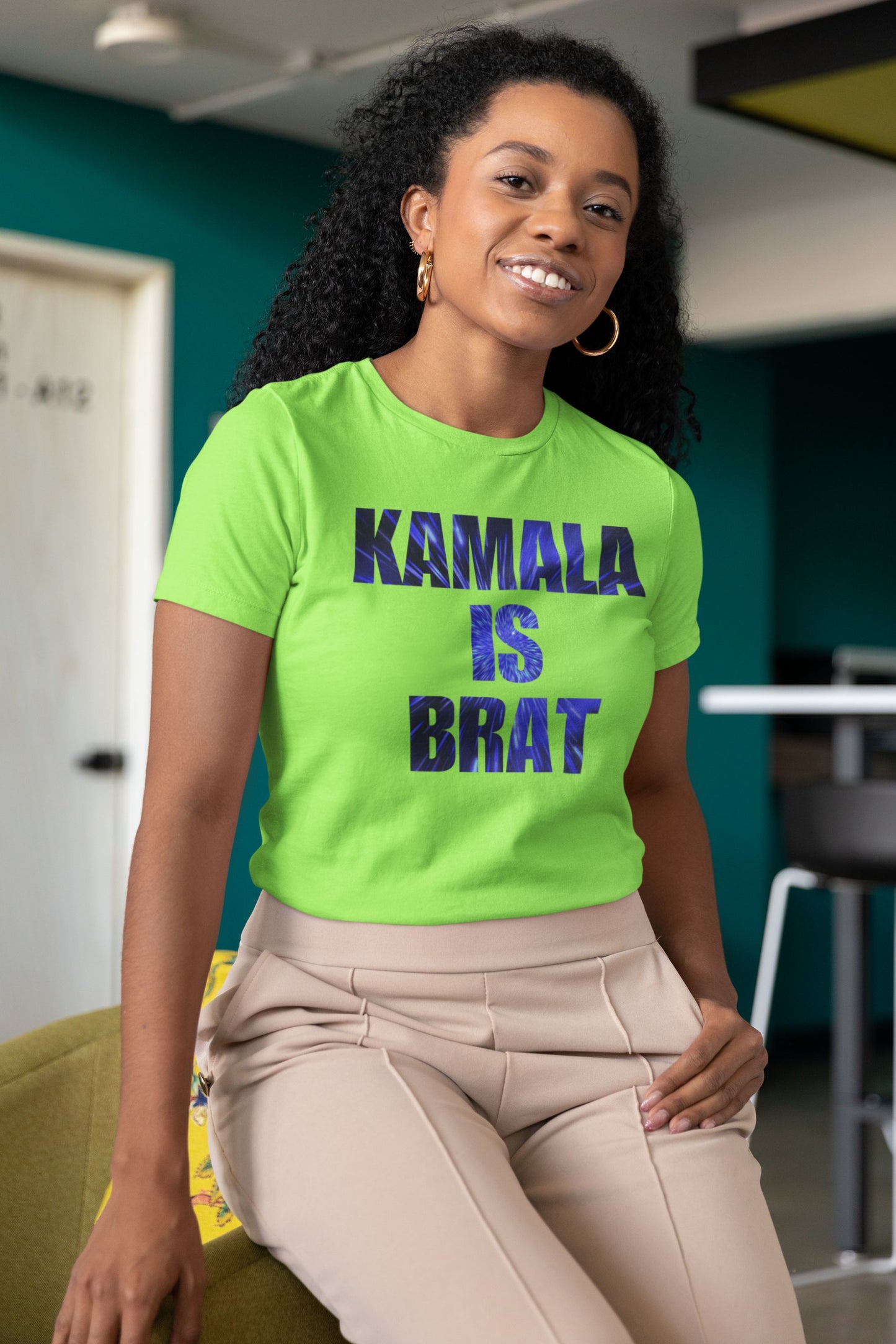 Kamala Is Brat, Authentic 2024 Kamaka Harris Election Design T-Shirt