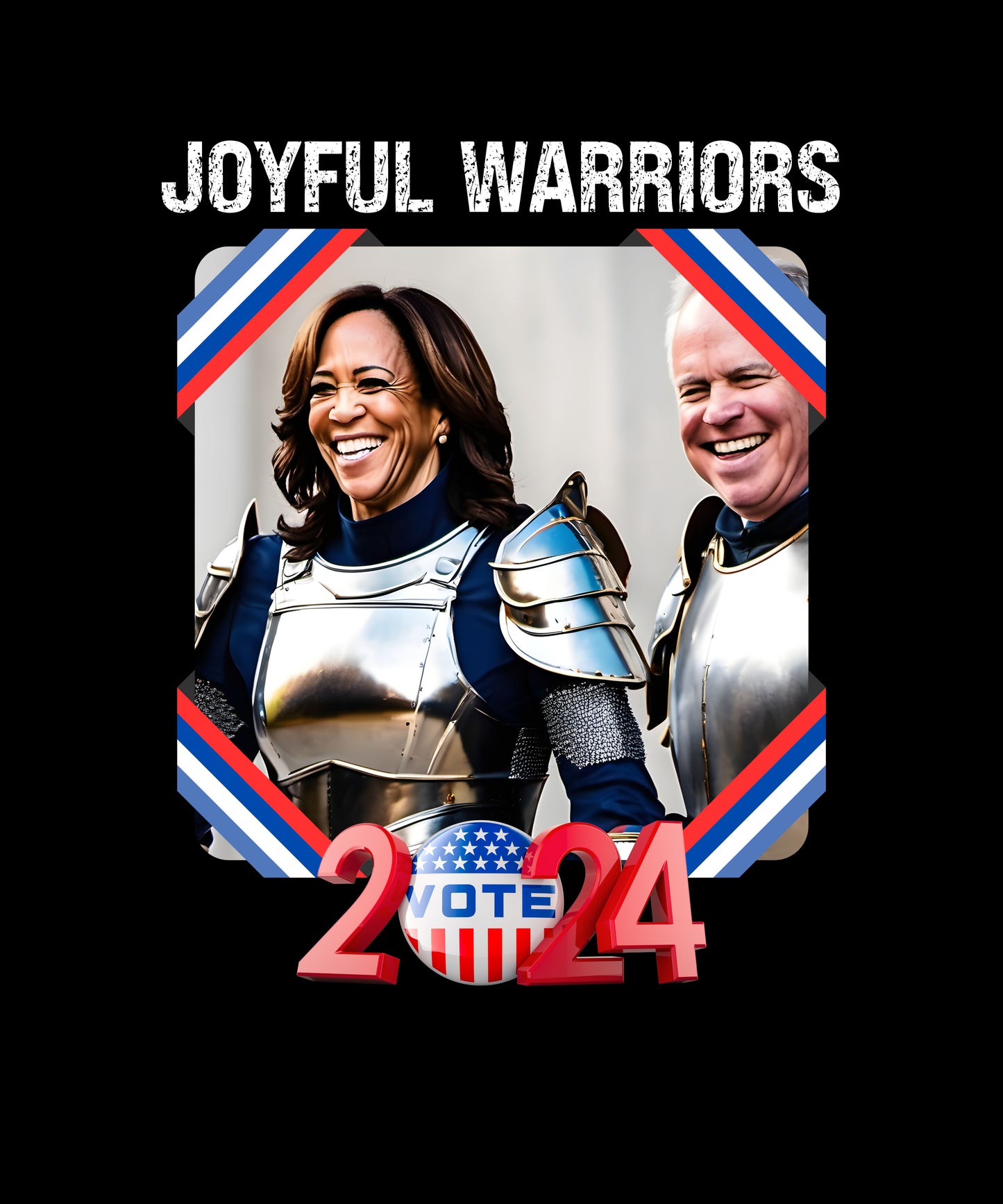 Harris Walz 2024,Tim Walz, Kamala Harris,Joyful Warriors T-Shirt