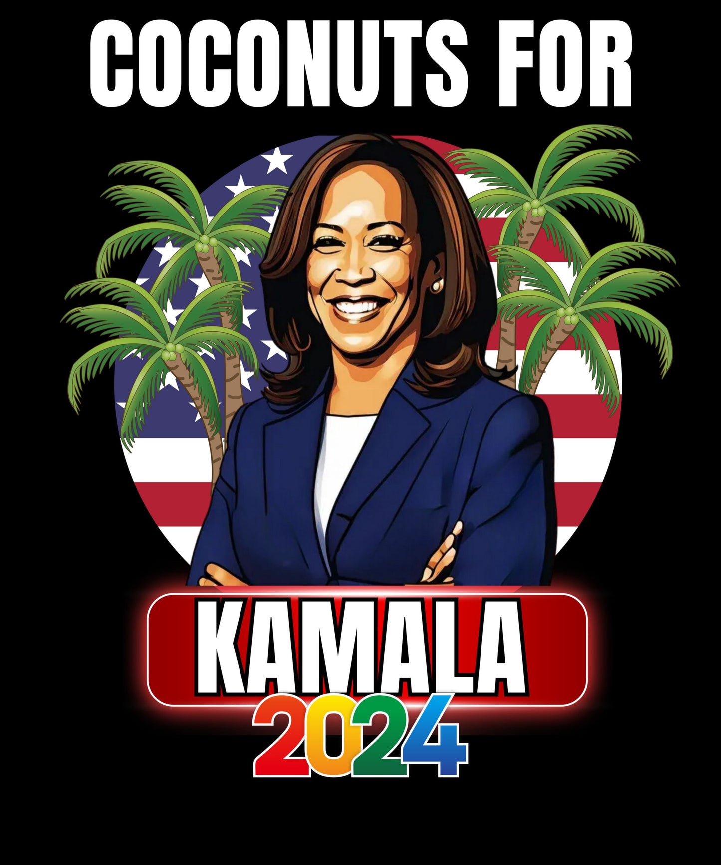 You Think You Just Fell Out Of A Coconut Tree, Ridin With Kamala 2024 T-Shirt