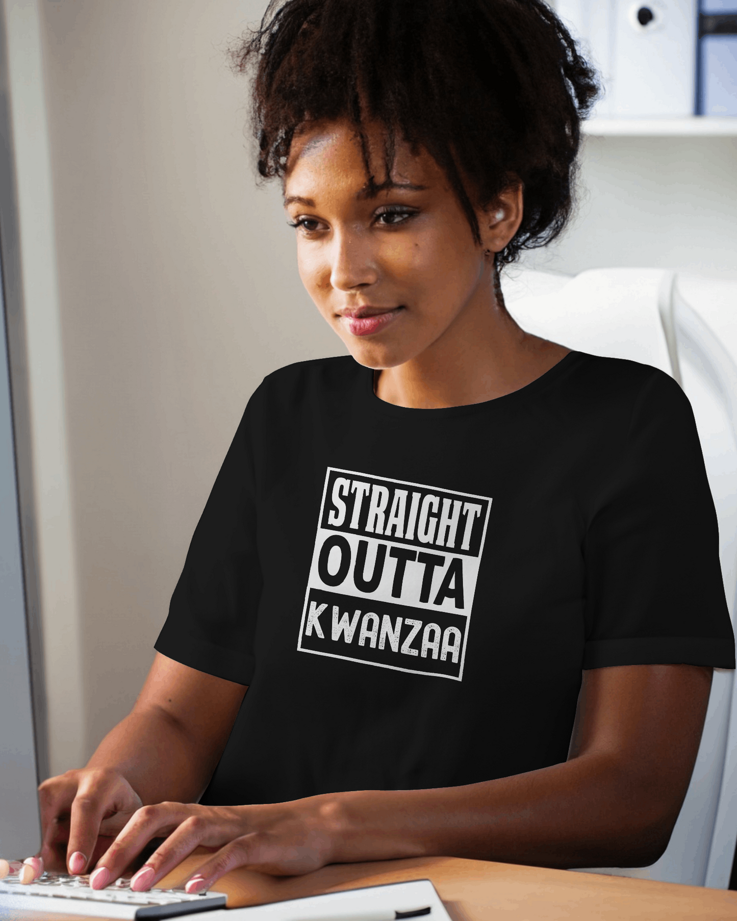 Kwanzaa Africa Straight Otta of African Urban Graphic Design T-Shirt