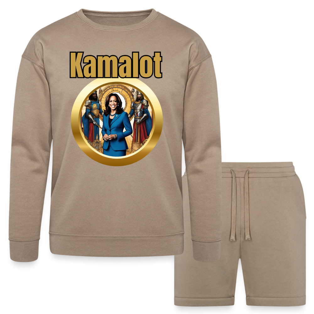 Bella + Canvas Unisex Sweatshirt & Short Set - tan