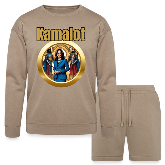 Bella + Canvas Unisex Sweatshirt & Short Set - tan