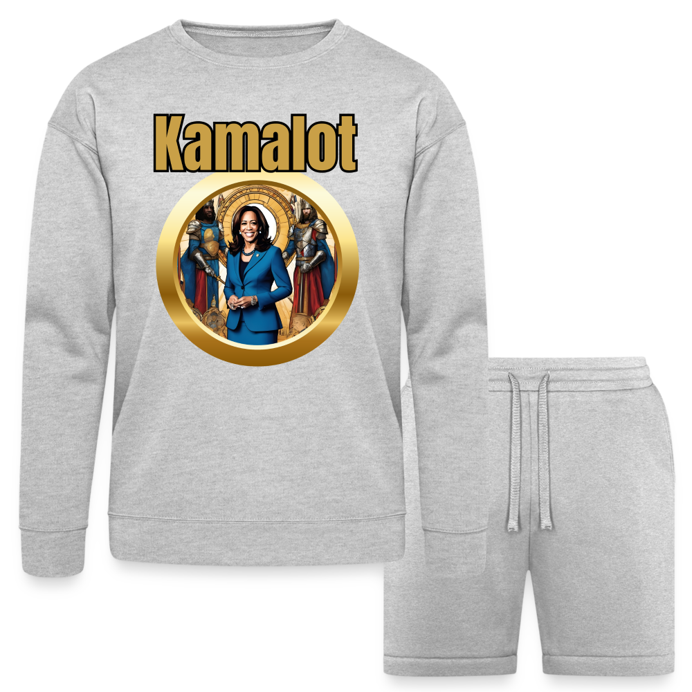 Bella + Canvas Unisex Sweatshirt & Short Set - heather gray