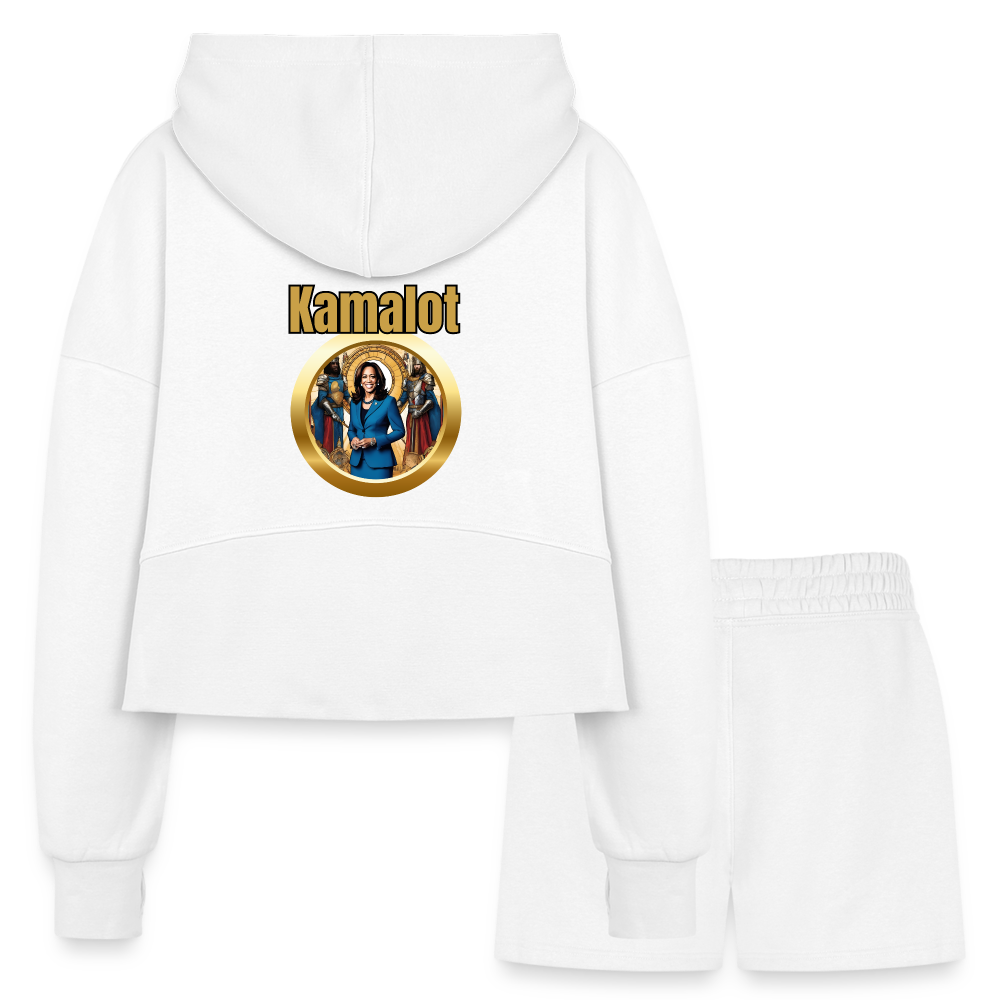 Kamal Harris For President Women’s Cropped Hoodie & Jogger Short Set - white