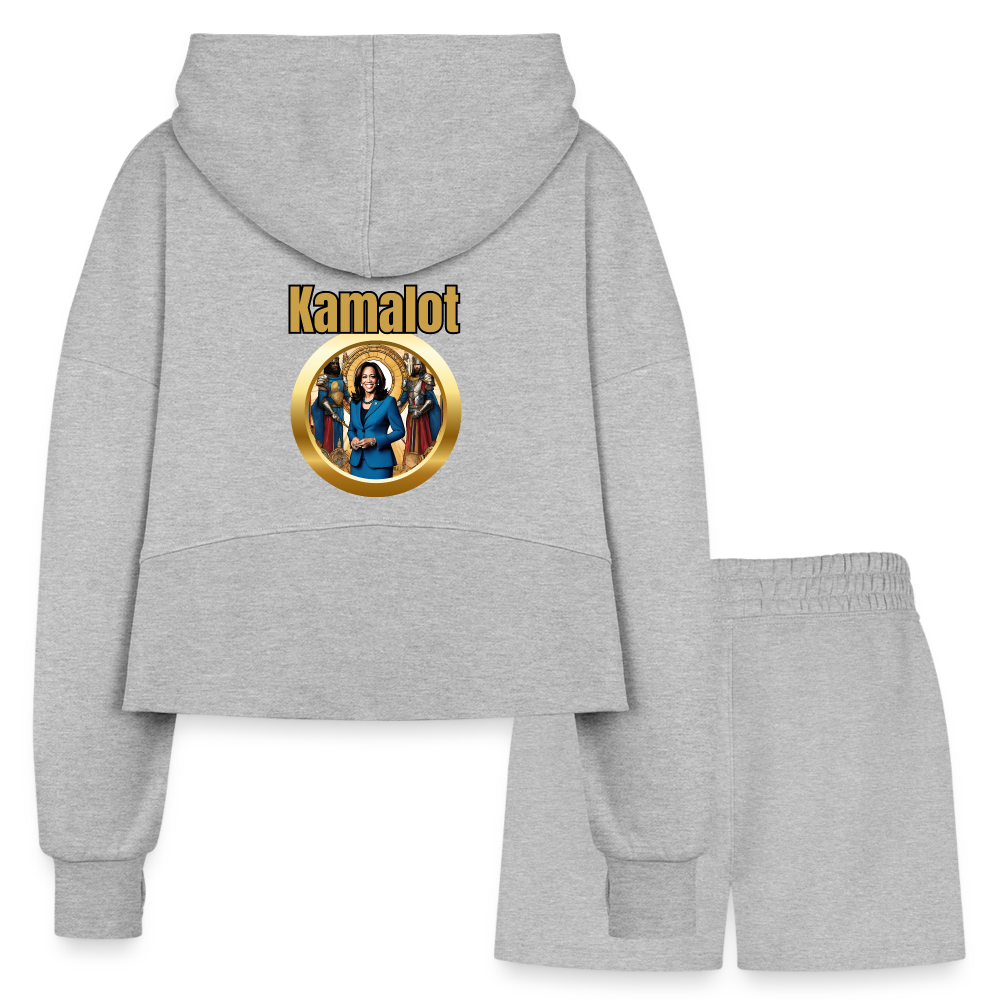 Kamal Harris For President Women’s Cropped Hoodie & Jogger Short Set - heather gray