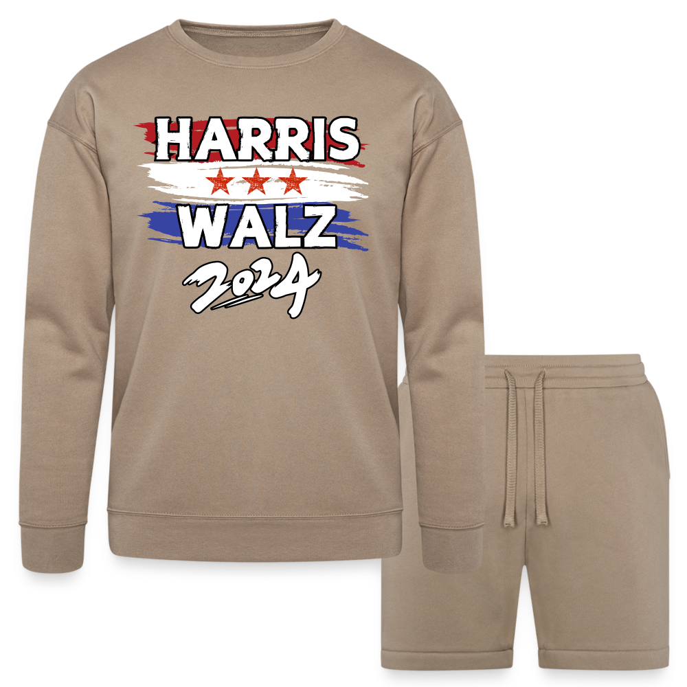 Kamala Harris and Tim Walz, Your vote matters 2024 Bella + Canvas Unisex Lounge Wear Set - tan