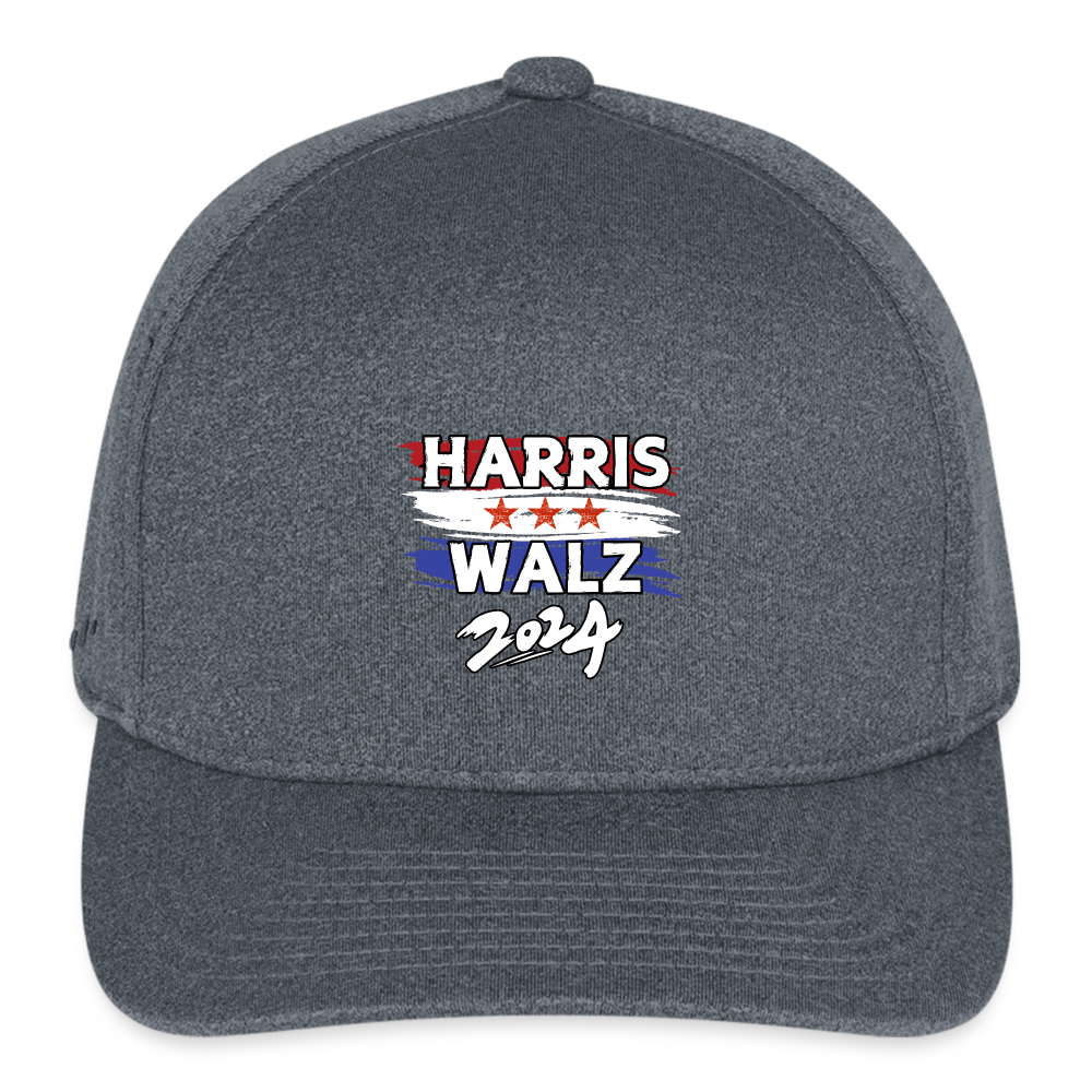 Kamala Harris and Tim Walz, Your vote matters 2024 Flexfit Fitted Melange Baseball Cap - dark heather gray