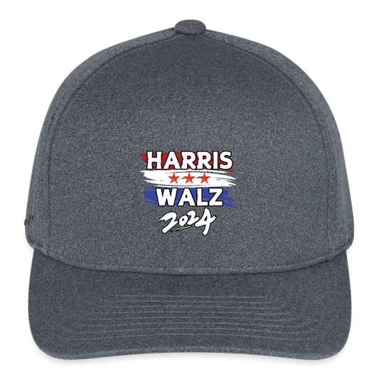 Kamala Harris and Tim Walz, Your vote matters 2024 Flexfit Fitted Melange Baseball Cap - dark heather gray