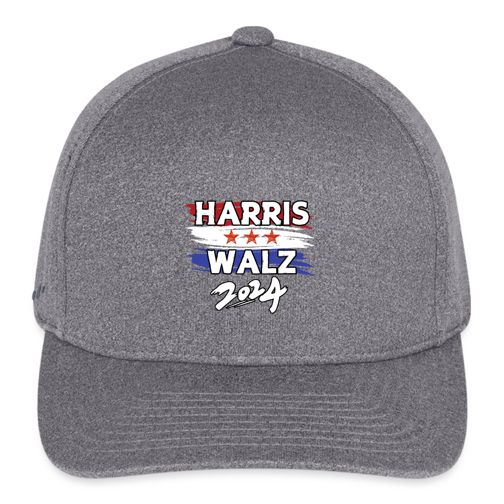 Kamala Harris and Tim Walz, Your vote matters 2024 Flexfit Fitted Melange Baseball Cap - light heather gray