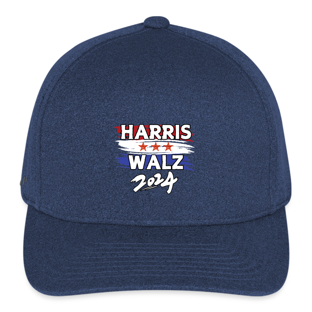 Kamala Harris and Tim Walz, Your vote matters 2024 Flexfit Fitted Melange Baseball Cap - heather navy