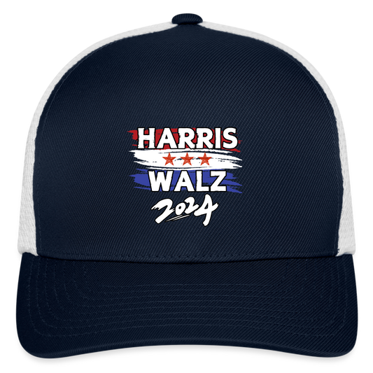 Kamala Harris and Tim Walz, Your vote matters 2024 Flexfit Fitted Baseball Cap - navy/white