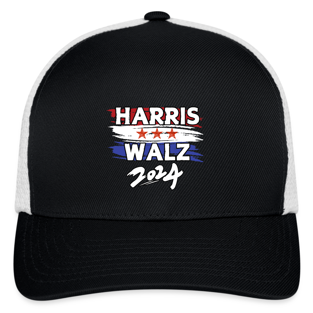 Kamala Harris and Tim Walz, Your vote matters 2024 Flexfit Fitted Baseball Cap - black/white