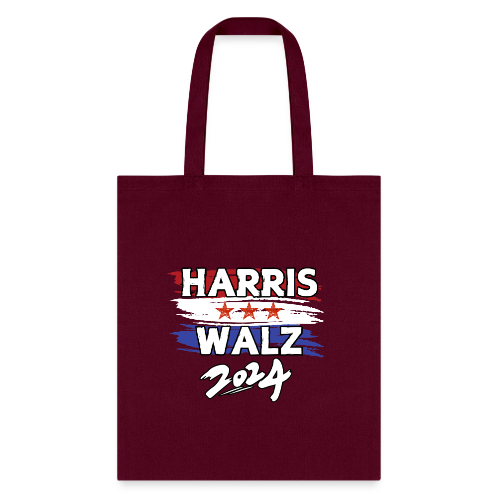 Kamala Harris and Tim Walz, Your vote matters 2024 Tote Bag - burgundy