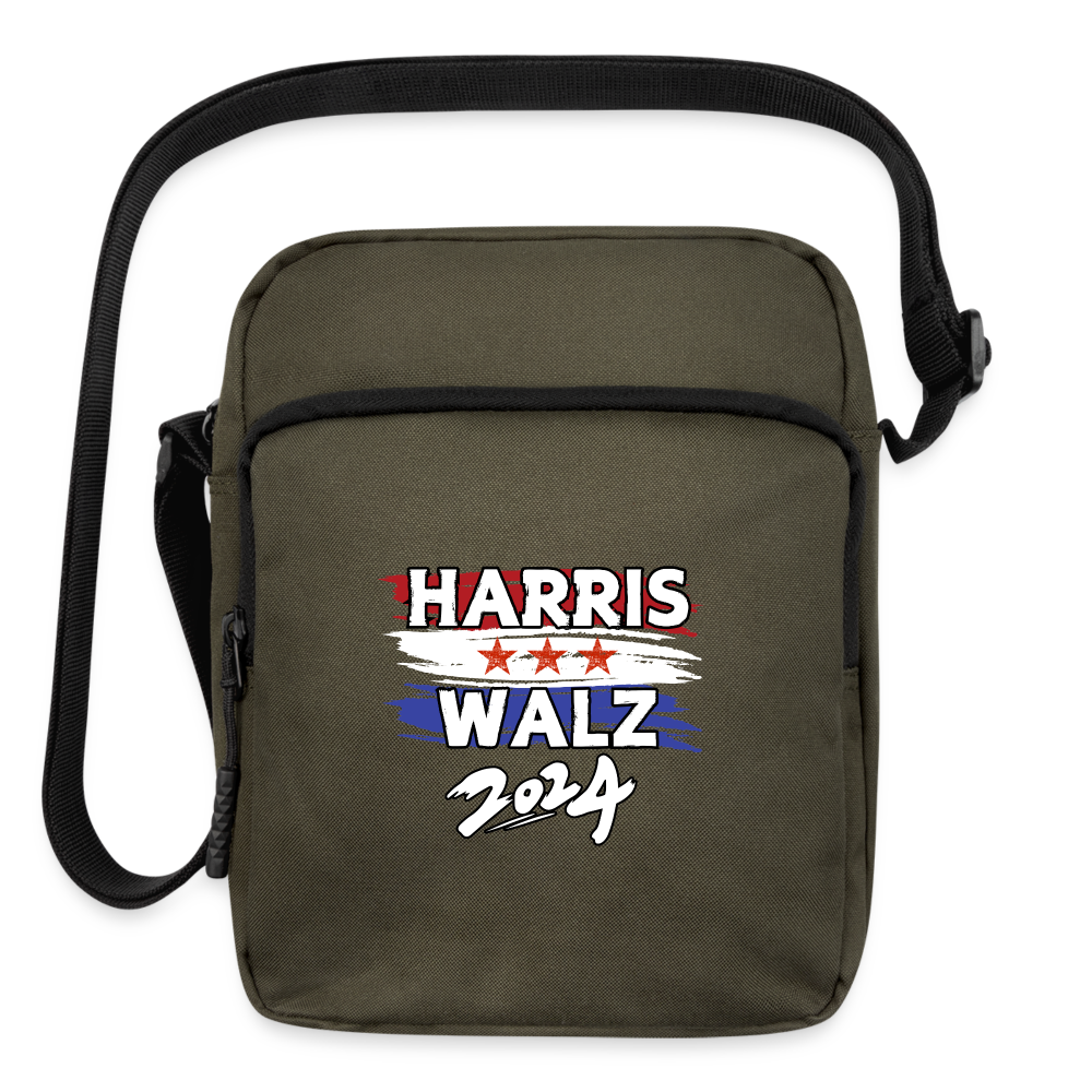 Kamala Harris and Tim Walz, Your vote matters 2024 Upright Crossbody Bag - olive