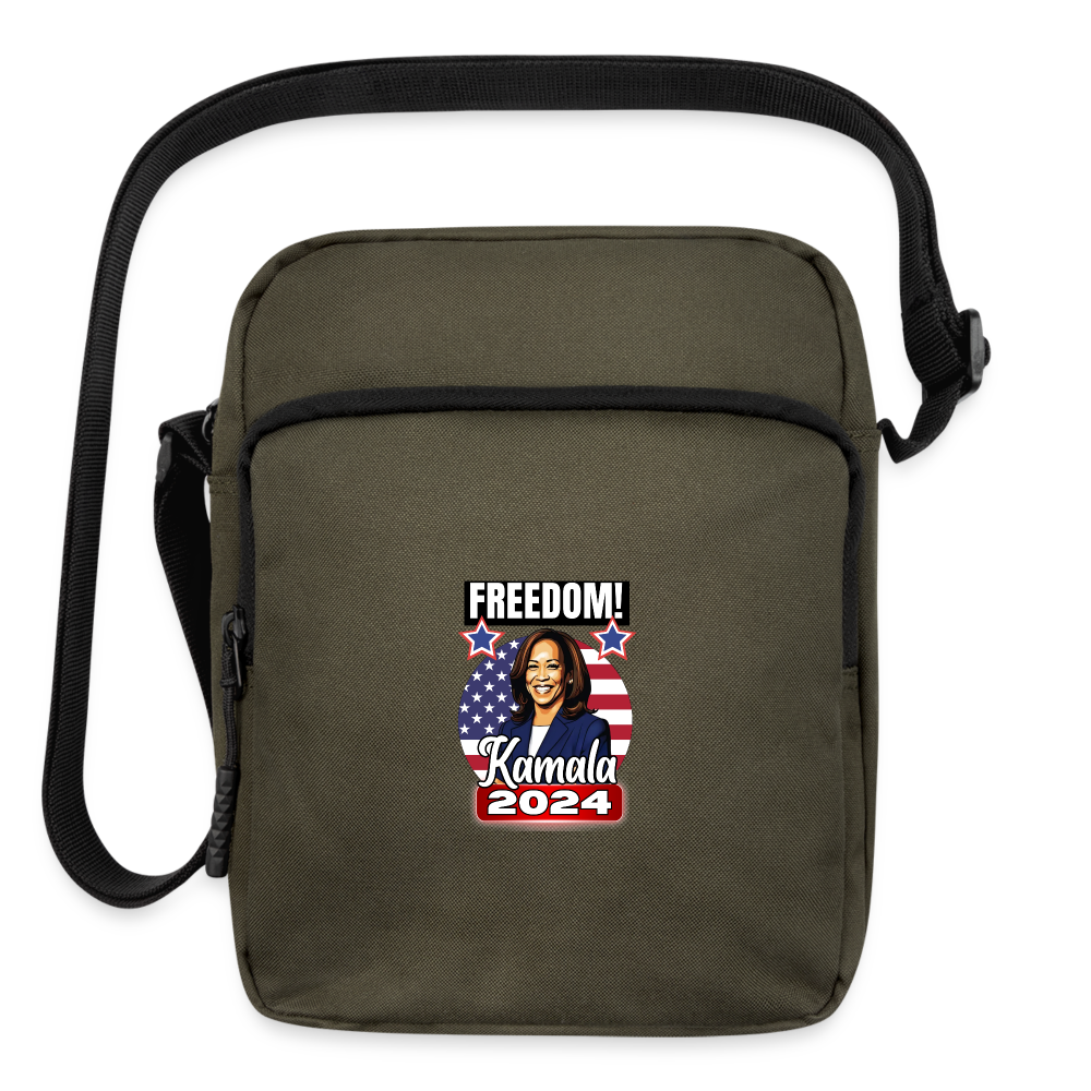 Freedom with Kamala Harris 2024. Upright Crossbody Bag - olive