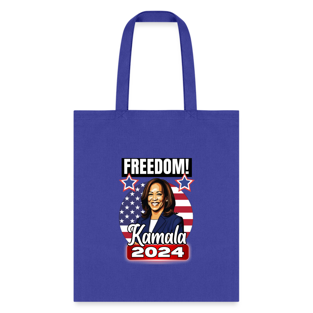 Freedom with Kamala Harris 2024. Tote Bag - royal blue